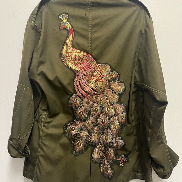 FURST OF A KIND sequin Peacock Army Jacket - Picture 3 of 5